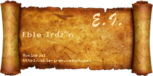 Eble Irén névjegykártya